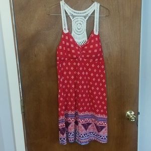 Never worn red and blue dress